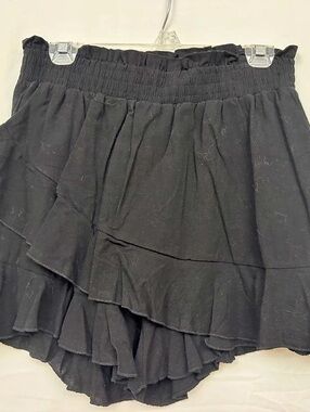 Ruffled Shorts in Black Like New